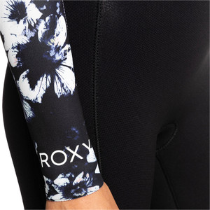 2023 Roxy Womens Elite XT 3/2mm GBS Chest Zip Wetsuit ERJW103135 - True Black / Black Flowers